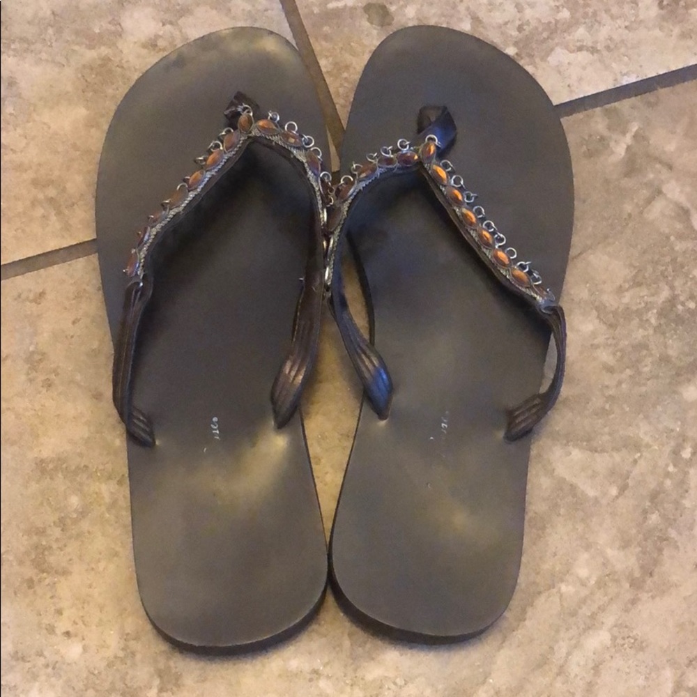 Charlotte Russe brown flip flops